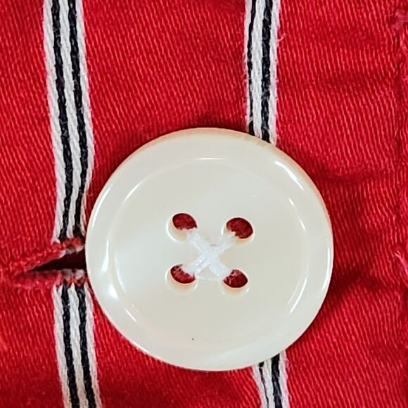 RALPH‎ LAUREN Pajamas Red Stripe Monogrammed Top only 100% Cotton M Christmas - Picture 4 of 8